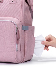 Sunveno Diaper Backpack And USB Charging Port With Stroller Hooks - Pink  - Image 3