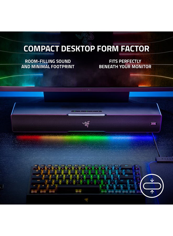 RAZER - Razer Leviathan V2 Multi-Driver PC Gaming Soundbar with Subwoofer, THX Spatial Audio, Chroma RGB, Bluetooth 5.2, PC, Desktop/Laptop, Smartphones, Tablets & Nintendo Switch - Black - Image 1