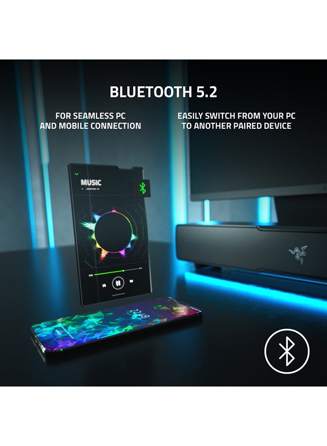 RAZER - Razer Leviathan V2 Multi-Driver PC Gaming Soundbar with Subwoofer, THX Spatial Audio, Chroma RGB, Bluetooth 5.2, PC, Desktop/Laptop, Smartphones, Tablets & Nintendo Switch - Black - Image 1