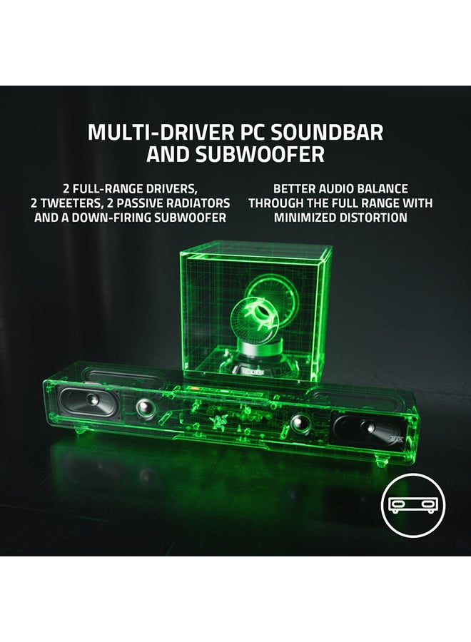 RAZER - Razer Leviathan V2 Multi-Driver PC Gaming Soundbar with Subwoofer, THX Spatial Audio, Chroma RGB, Bluetooth 5.2, PC, Desktop/Laptop, Smartphones, Tablets & Nintendo Switch - Black - Image 1