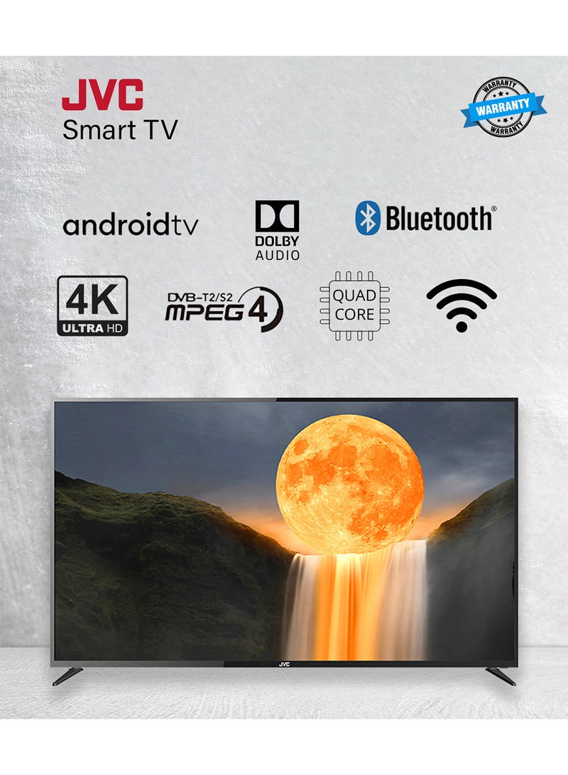 تلفزيون ذكي مقاس 58 بوصة بجودة 4K ودقة فائقة الوضوح ويعمل بنظام أندرويد 11 مع ماوس هوائي صوتي ويدعم تقنية دولبي أوديو من جي في سي طراز LT-58N785 LT-58N785 أسود