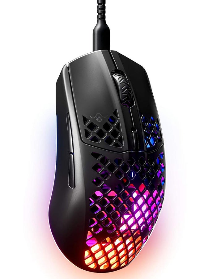steelseries - Aerox 3 Onyxsouiris Gaming Ultra Lightweight Wired Mouse with USB C Detachable Cable for Less Drag - Black - Image 1
