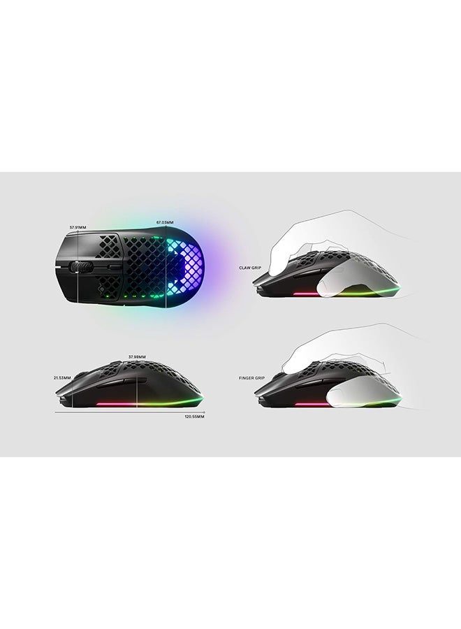 steelseries - Aerox 3 Onyxsouiris Gaming Ultra Lightweight Wired Mouse with USB C Detachable Cable for Less Drag - Black - Image 1