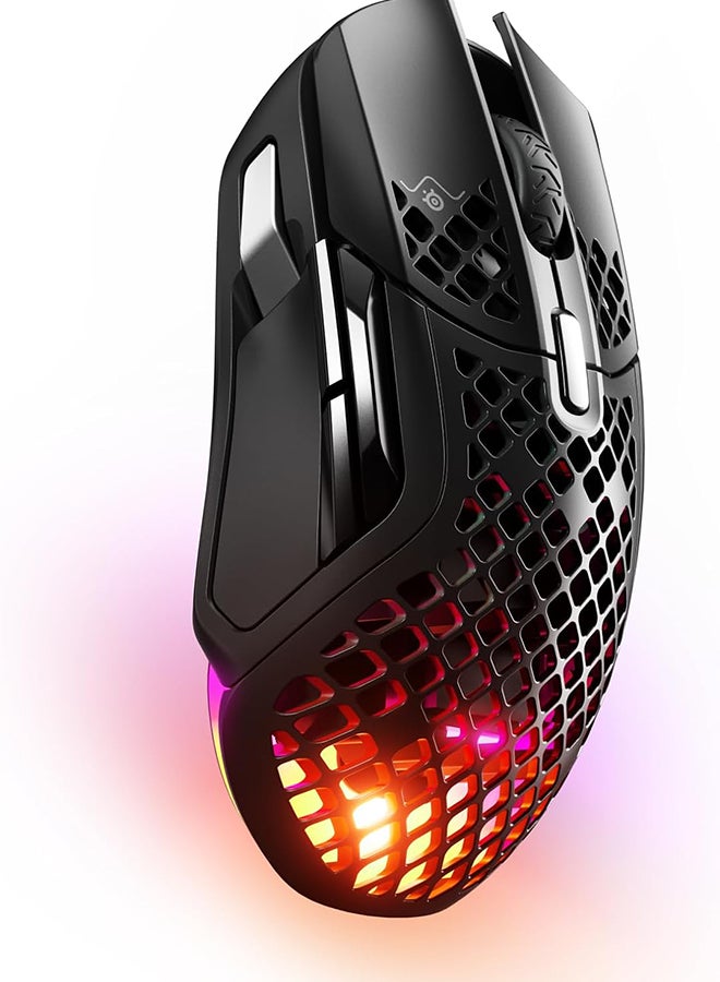 steelseries - Aerox 5 Wireless Mouse, 40G Acceleration, 18000 in 100 CPI Increments, Ultra Lightweight, 3 RGB Zones, IP54 Switches with Over 80M Click, Bluetooth 5.0, 180H Battery Life, Black | 62406 - Image 1