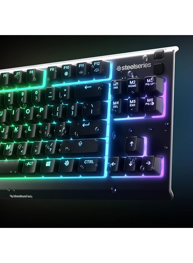 steelseries - Apex 3 TKL Water Resistant Quiet Tenkeyless Keyboard with RGB Lighting - Black - Image 1