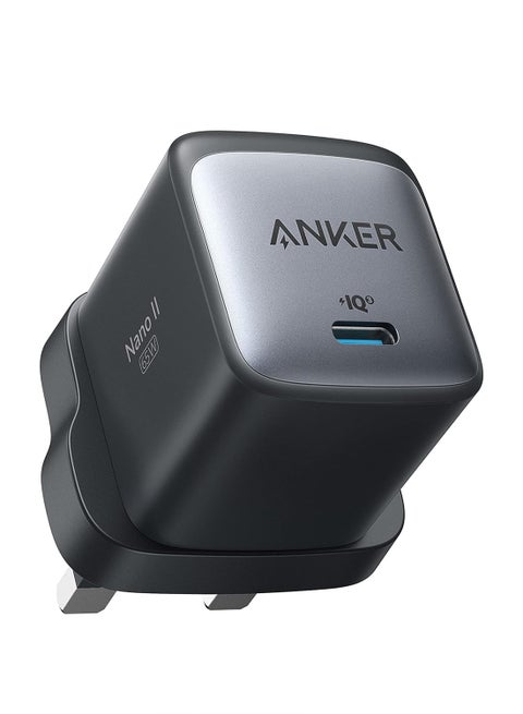 USB C Charger, Nano II 65W GaN II PPS Fast Charger Adapter, Compact Charger for MacBook Pro/Air, iPhone 16/15/14/13 Series, Galaxy S25/S24/S23/S22, Pixel 8/7/6, iPad Pro, Dell XPS 13, and More Black