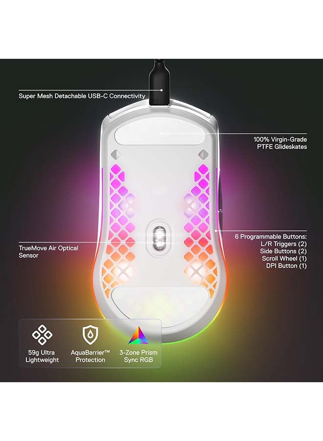 steelseries - Steelseries Aerox 3 Snow (2022) - Super Light Gaming Mouse - 8,500 Cpi Truemove Core Optical Sensor - Ultra-Lightweight 59G Water Resistant Design - Image 1
