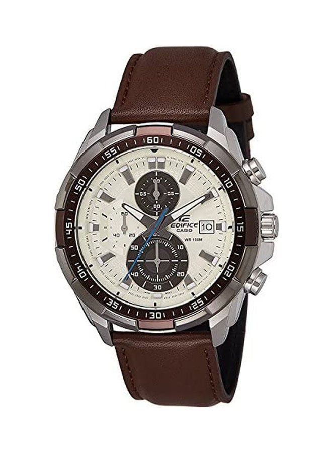 كاسيو ساعة جلدية بتصميم أنالوج مع مشبك EFR-539L-7BUDF - Image 1