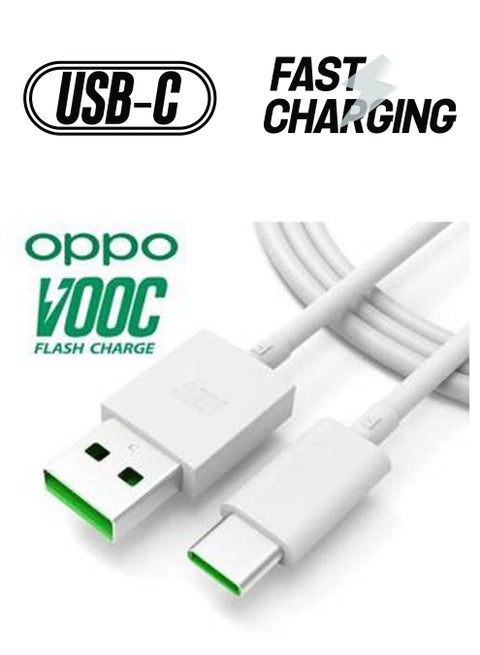 Vooc Flashing Charging USB-C Cable White
