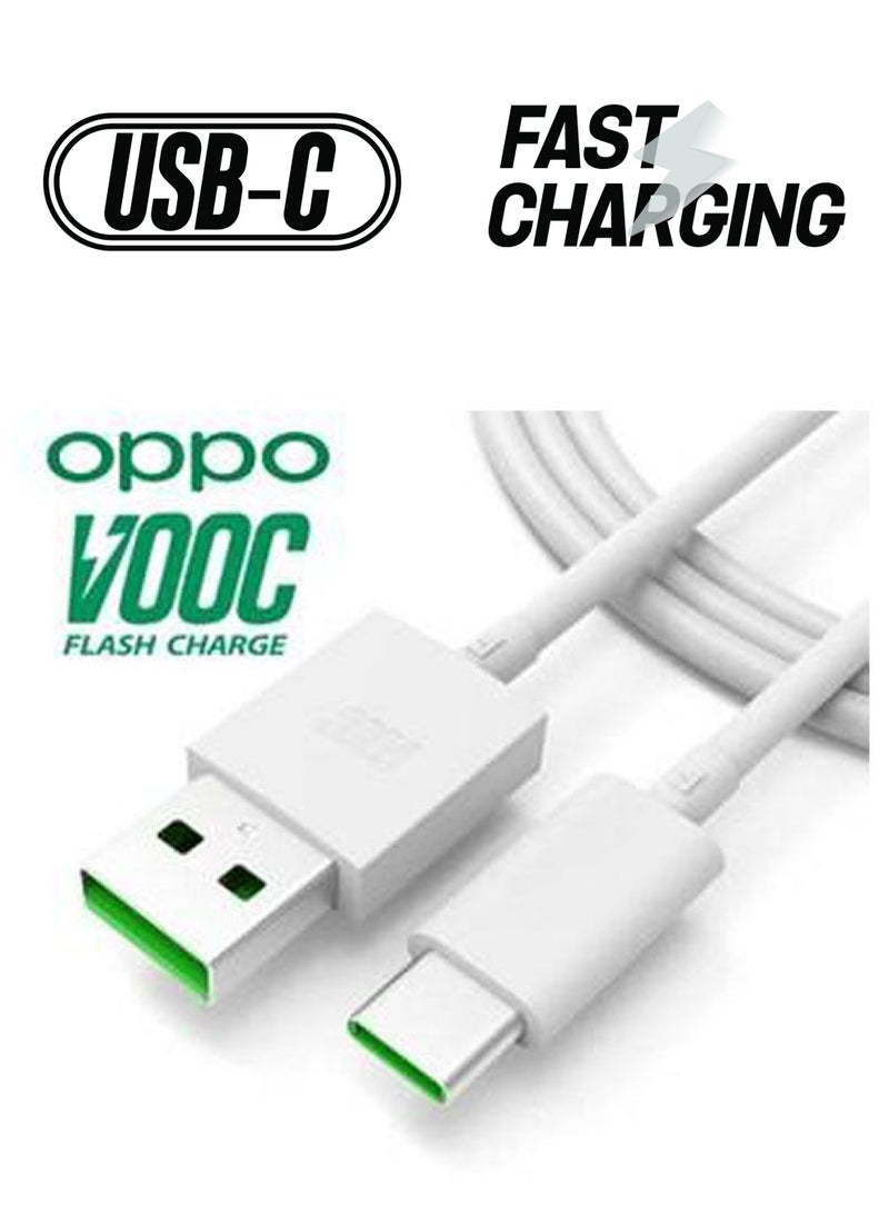 Vooc Flashing Charging USB-C Cable White