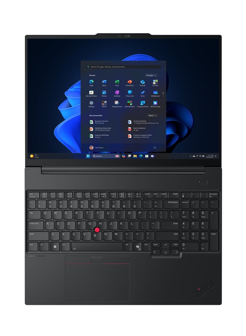 ThinkPad E16 Laptop With 16-Inch Display, Core Ultra 7 255H Processor/16GB RAM/512GB SSD/Intel Arc Graphics/DOS(Without Windows) Black
