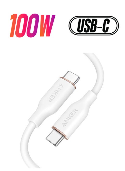 USB-C to USB-C Cable, 643 Cable 100W 3ft, USB 2.0 Type C Charging Cable Fast Charge for iPhone 16 Pro/16 Pro Max/16/16 Plus, MacBook Pro/Air, Smasung S25/S24/23, Xiaomi, Vivo, Oppo and More Cloud White