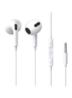 Incook H17 In-Ear Wired Earphones Lightweight Design Support HD Voice Calls Compatible with Devices with 3.5mm Jack White White