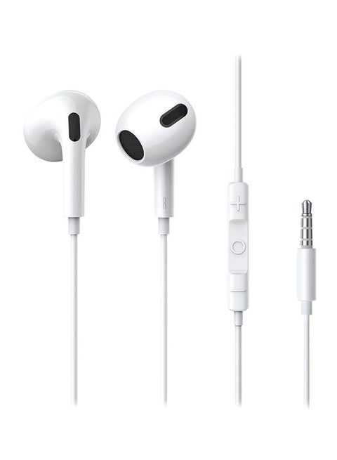 Incook H17 In-Ear Wired Earphones Lightweight Design Support HD Voice Calls Compatible with Devices with 3.5mm Jack White White