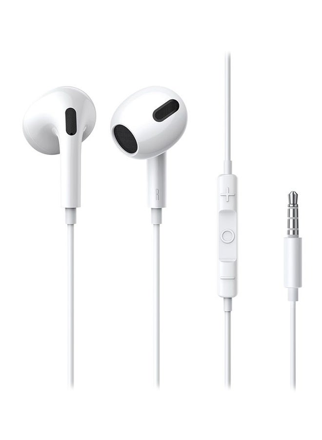 Baseus - Incook H17 In-Ear Wired Earphones Lightweight Design Support HD Voice Calls Compatible with Devices with 3.5mm Jack White White - Image 1