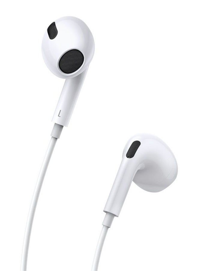 Baseus - Incook H17 In-Ear Wired Earphones Lightweight Design Support HD Voice Calls Compatible with Devices with 3.5mm Jack White White - Image 1