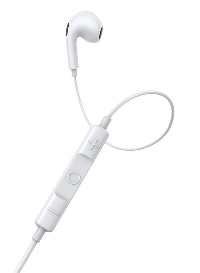 Baseus - Incook H17 In-Ear Wired Earphones Lightweight Design Support HD Voice Calls Compatible with Devices with 3.5mm Jack White White - Image 1