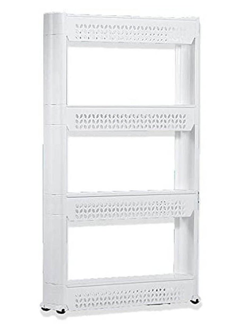 Organizer And Racks For Bathroom And Kitchen Storage 4 Shelves White