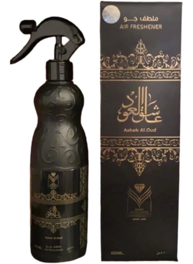 ALMAS Ashek Al.oud air freshener Clear 480ml  - Image 1