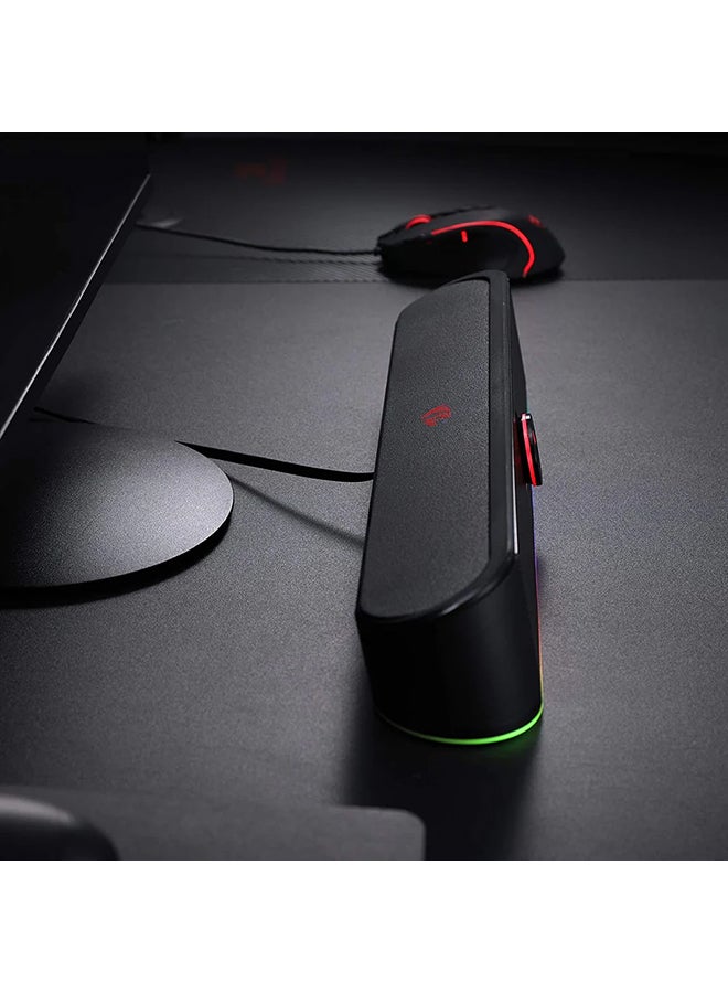 REDRAGON - GS560 ADIEMUS - RGB ,  2.0 Channel USB Wired Soundbar ,Compact Size, Excellent Sound - Black - Image 1