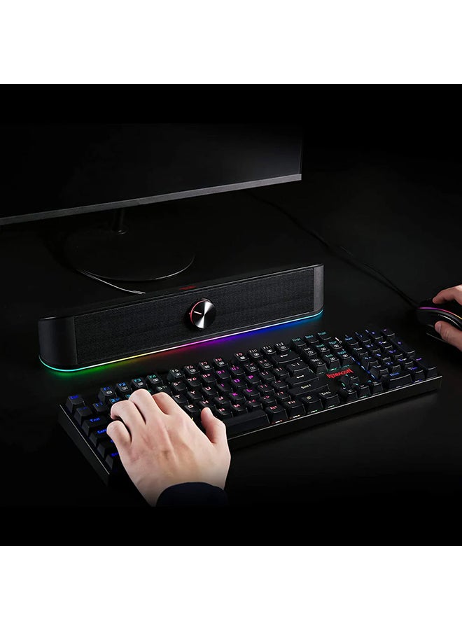 REDRAGON - GS560 ADIEMUS - RGB ,  2.0 Channel USB Wired Soundbar ,Compact Size, Excellent Sound - Black - Image 1