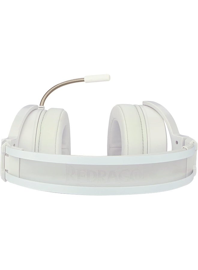 REDRAGON H320 Lamia 2 USB RGB Gaming Headset with Stand, Virtual 7.1 Surround Sound, 3D Sound Effect, Sound Controller & Mute Button, 40mm Driver, 32 ohms, 20Hz Frequency, Lunar White | H320W-RGB - Image 5