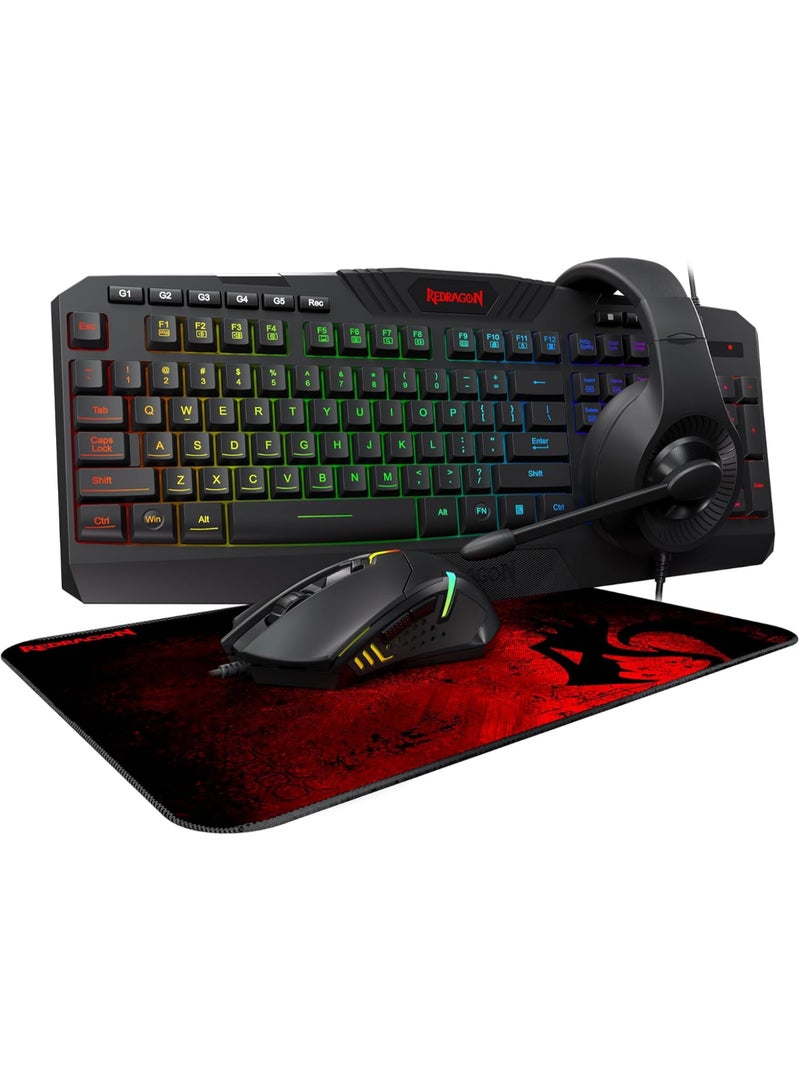 REDRAGON - 4 in 1 Combo S101-BA-2 Keyboard, Mouse, Headset & Mouse Pad - Image 1