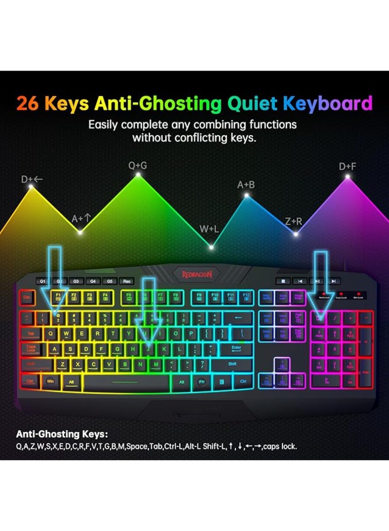 REDRAGON - 4 in 1 Combo S101-BA-2 Keyboard, Mouse, Headset & Mouse Pad - Image 1
