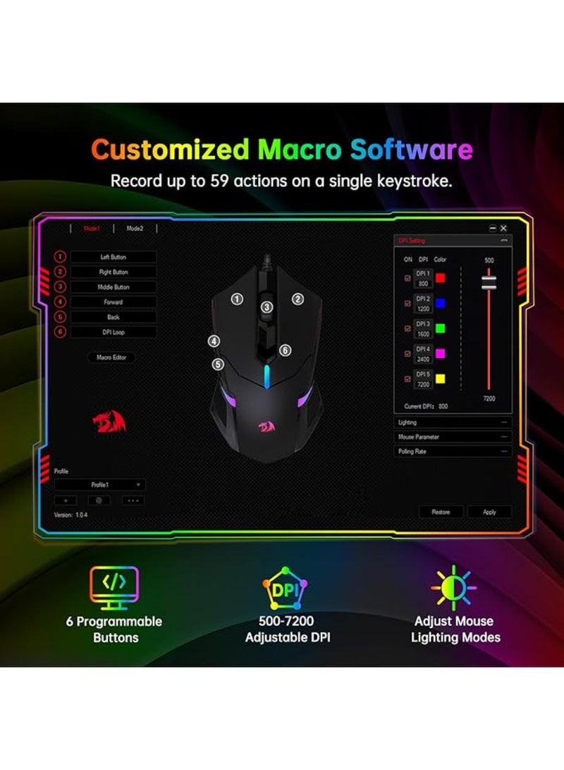 REDRAGON - 4 in 1 Combo S101-BA-2 Keyboard, Mouse, Headset & Mouse Pad - Image 1