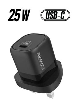 بروميت شاحن حائط USB-C مزود بالطاقة بقوة 25 وات باللون الأسود أسود  - Image 1