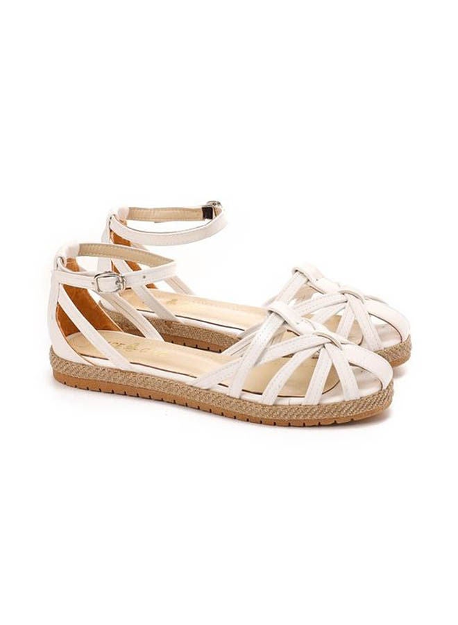 ICE CLUB Buckle Closure Leather Sandals White - Image 2
