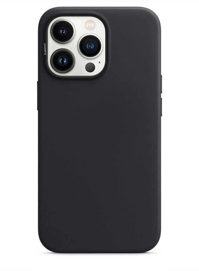 MARGOUN - Protective Leather Case Cover With MagSafe for iPhone 13 Pro Max Black - Image 1
