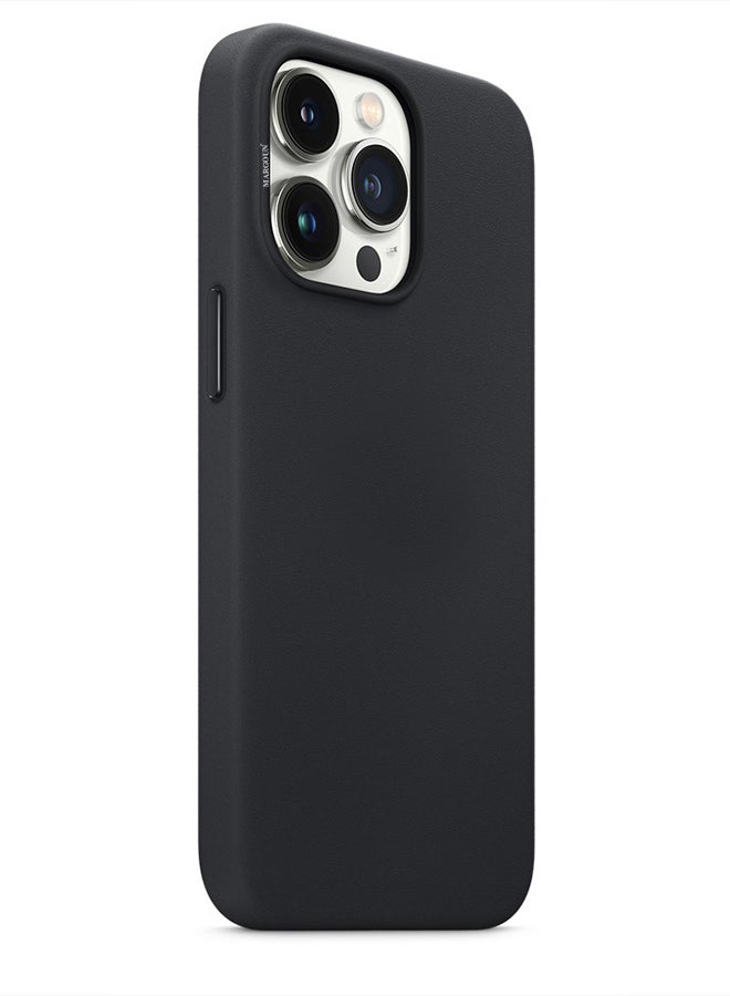 MARGOUN - Protective Leather Case Cover With MagSafe for iPhone 13 Pro Max Black - Image 1