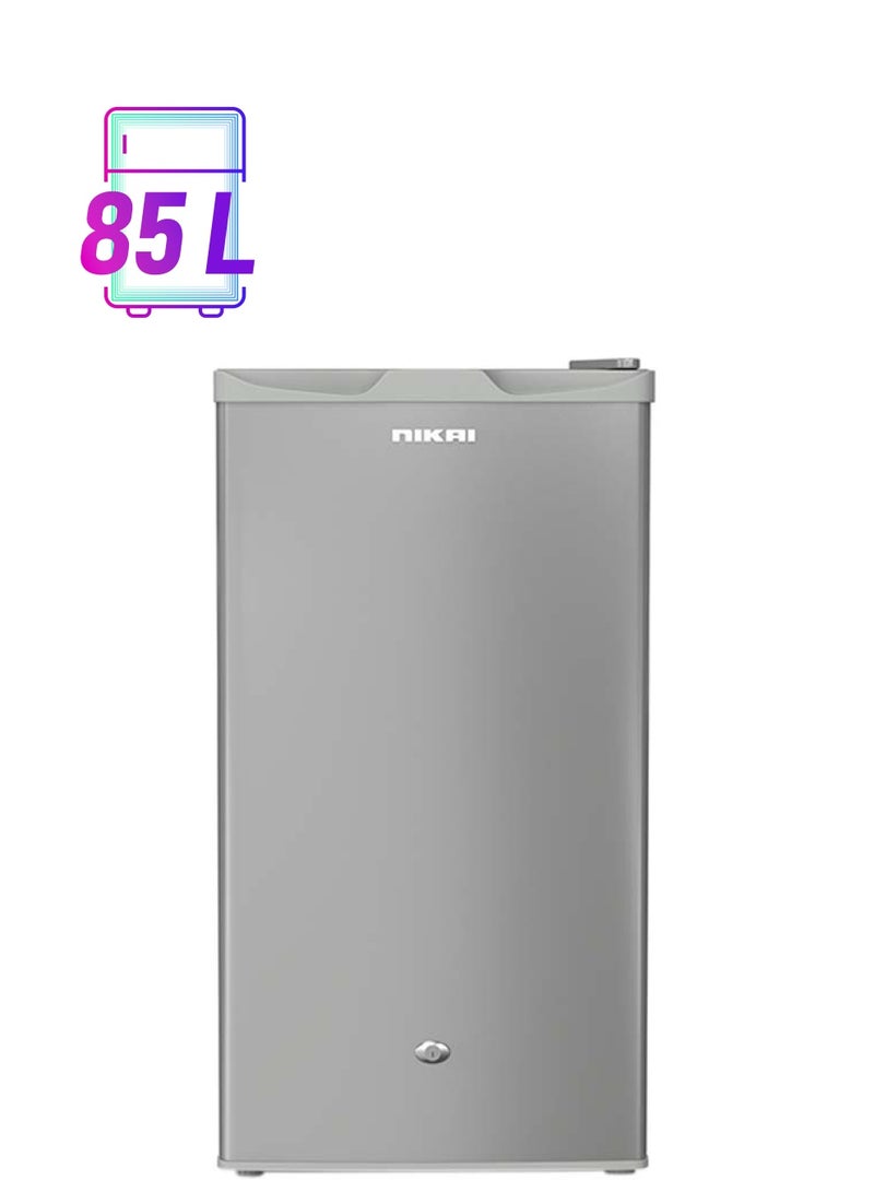 NIKAI - 85 Liter 3 Cubic Feet Mini Refrigerator, Two Removable Glass Shelves, Vegetable Crisper NRF110N23S Silver - Image 1