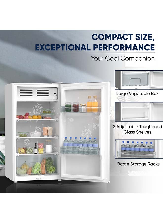NIKAI - Mini Refrigerator – 85L Net Capacity, 3 Cubic Feet, Energy-Saving Compressor, Large Storage with Vegetable Crisper, Eco-Friendly Design, Adjustable Thermostat NRF110N23W White - Image 1