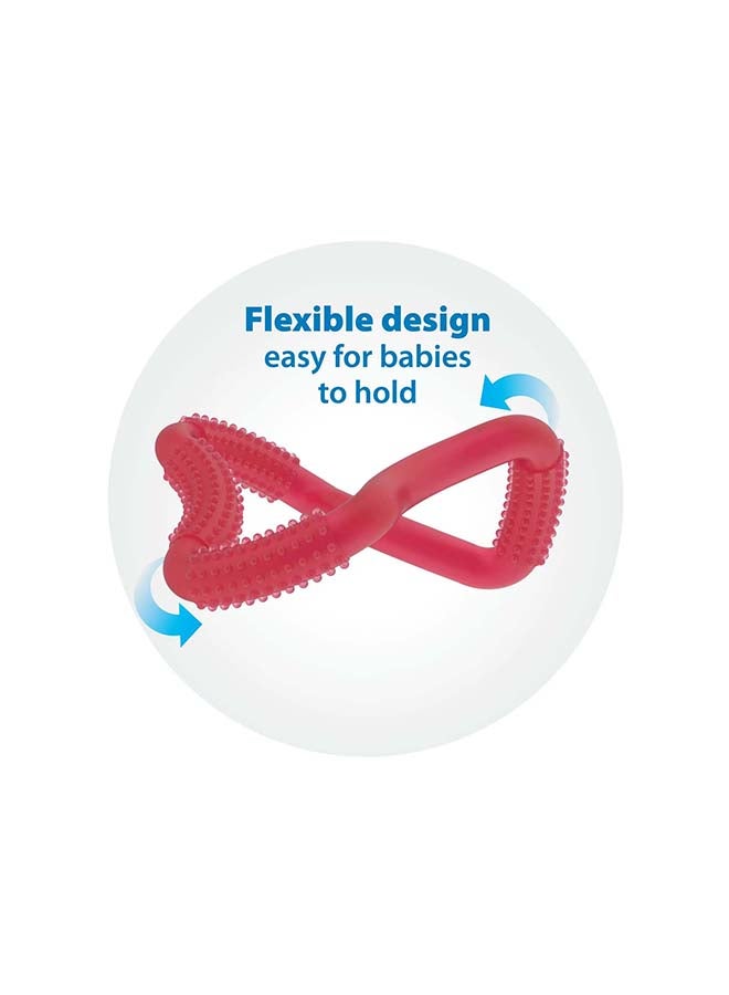 Dr. Brown’s - Flexees Textured 100% Silicone Teether - Red - Image 1