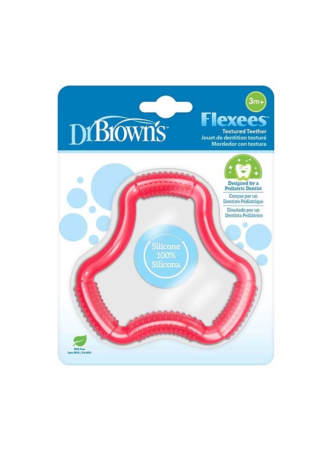 Dr. Brown’s - Flexees Textured 100% Silicone Teether - Red - Image 1