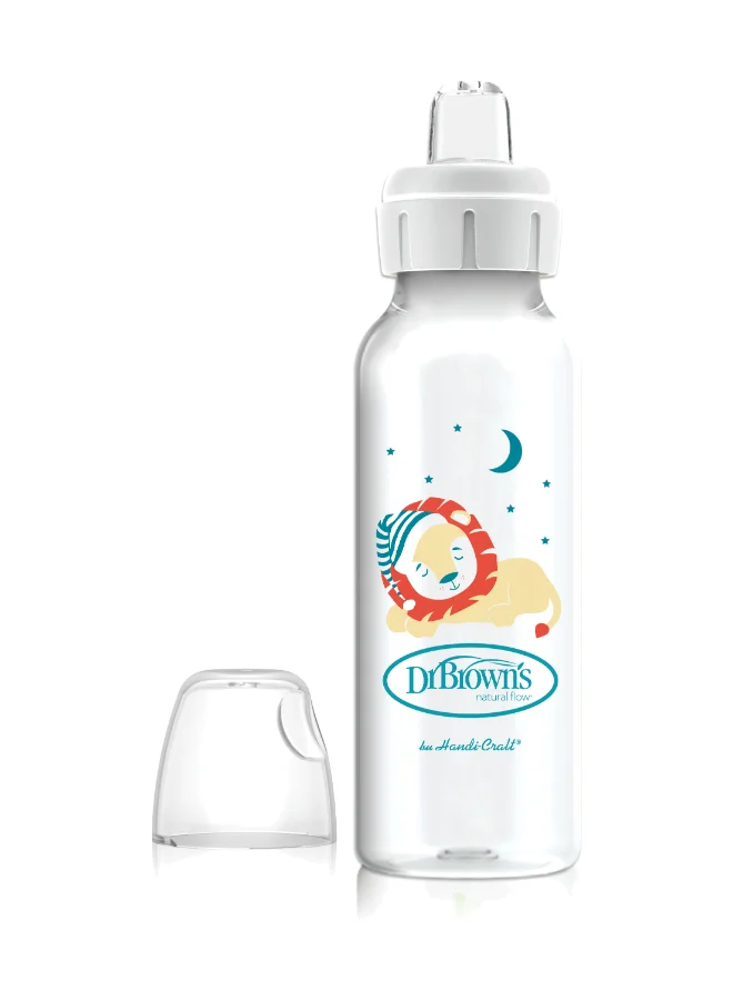 دكتور براونز 8 Oz/250 Ml Anti-Colic Pp Narrow Sippy Spout Bottle, Lion, 1-Pack