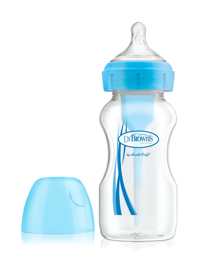 Dr. Brown’s - 9 Oz/270 Ml Pp W-N Anti-Colic Options+ Bottle, Blue, 1-Pack - Image 1