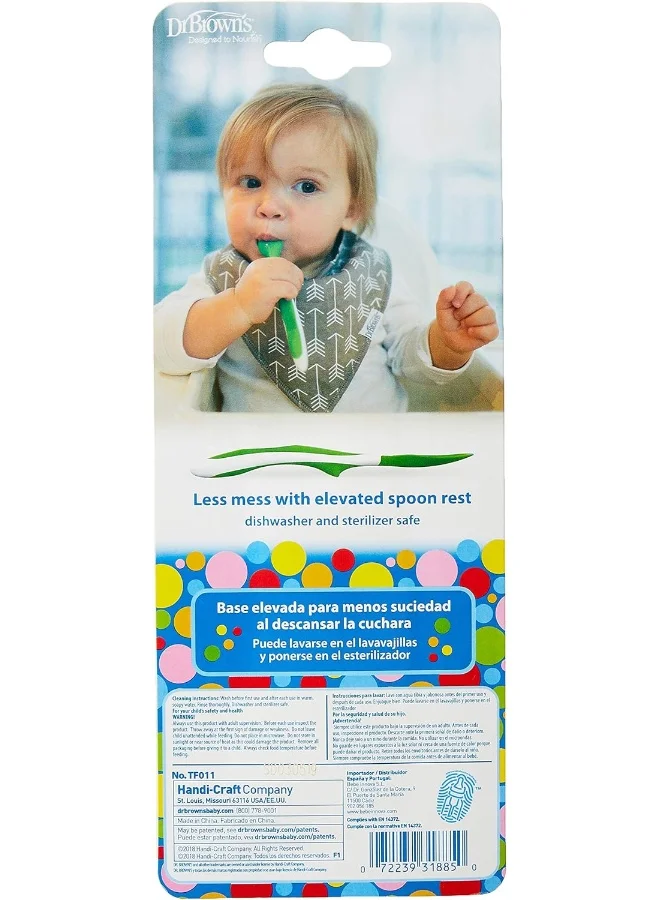 Dr. Brown’s Soft-Tip Spoon, Pack Of 2 - Yellow/Green