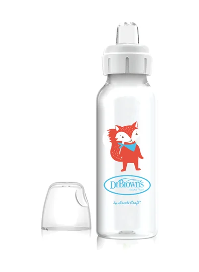 دكتور براونز 8 Oz/250 Ml Anti-Colic Pp Narrow Sippy Spout Bottle, Fox, 1-Pack