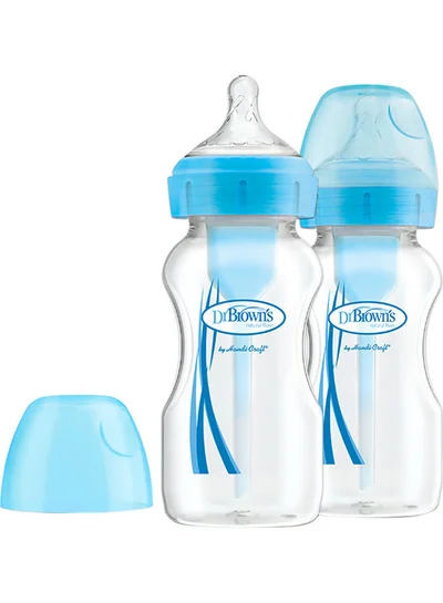 Dr. Brown’s 9 Oz/270 Ml Anti-Colic Pp W-N Options+ Bottle, Blue, 2-Pack