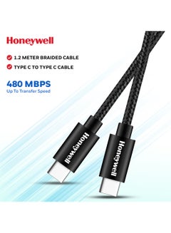 Type C To Type C (IF Certified USB 3.1 Cable), 100W (5A), Braided Sync & Fast Charging Cable, 4 Feet (1.2M), Supports PD & QC 3.1 Charging, 5 GBPS Data Transmission black - pnsku/N53327160A/45/_/1734684899/47098075-5dd6-41be-a477-dcec697db064