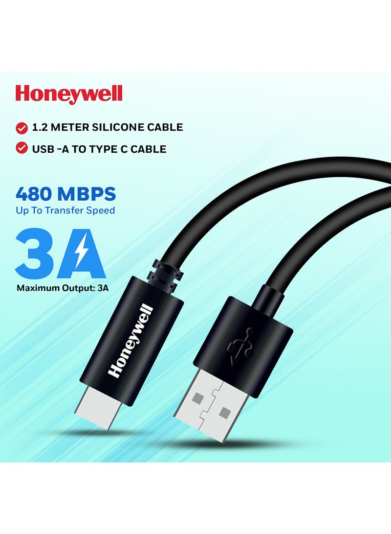 USB to Type C Cable 1.2mtr Compatible With iphone 16/15, Google Pixel, Samsung And Oneplus Upto 480mbps Transfer Speed - Non Braided Black - pnsku/N53327171A/45/_/1734684899/13c61b73-563b-4846-a909-d107966fe0bd