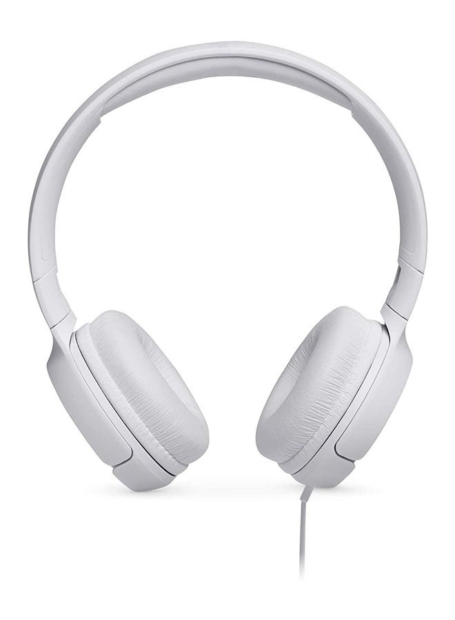 JBL - Tune 500 On-Ear Wired Headphones White - Image 1