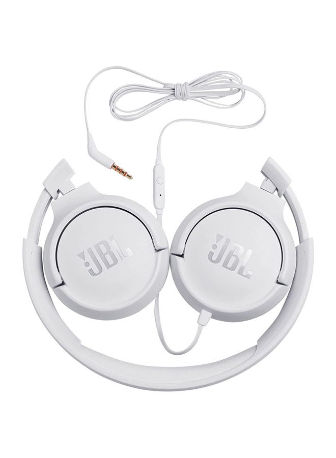 JBL - Tune 500 On-Ear Wired Headphones White - Image 1