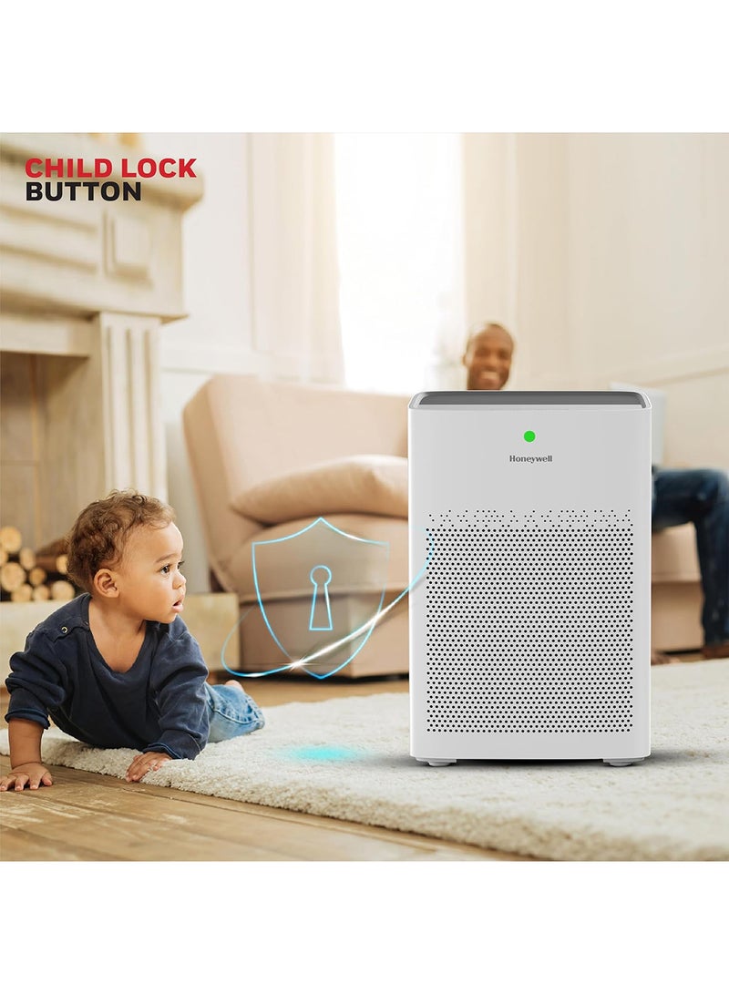 Honeywell - Air Purifier For Home, 4 Stage Filtration, Covers 64 m², H13 HEPA Filter, Activated Carbon, Removes 99.99% Pollutants – Air touch P1 HC000021/AP/P1/UK White - Image 1