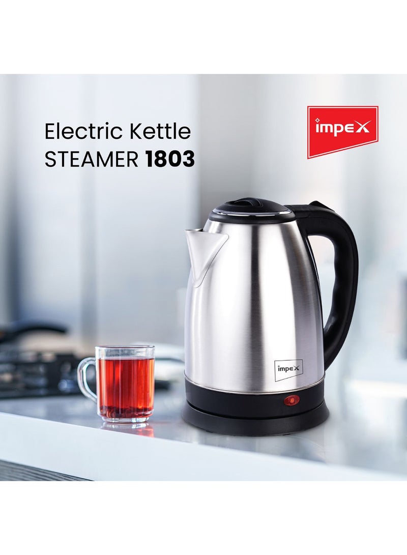 Impex - Stainless Steel Electric Kettle With Triple Thermostat And Heat Resistant Handle 1.8 L 1500 W 1803 Silver - Image 1