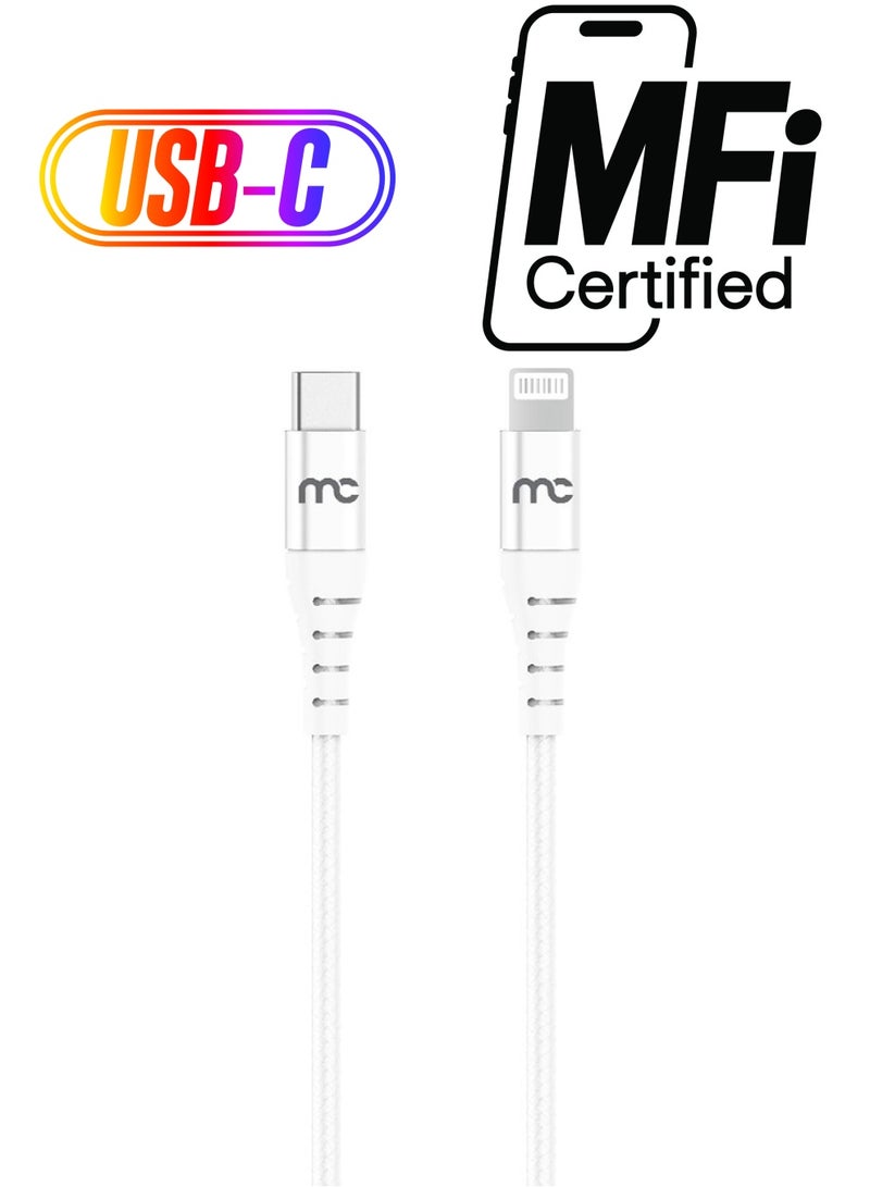 MYCANDY Type C To Mfi Lightning Charge And Sync C94 Cable 1.2m White  - Image 1
