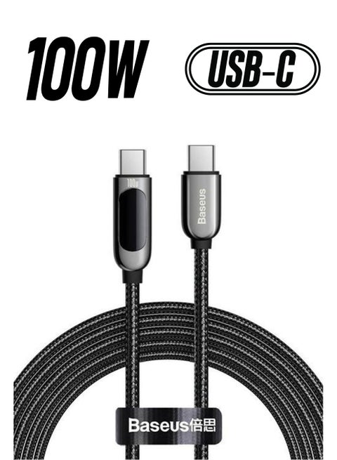 USB C 100W Cable LED Display USB Type C Cable For iPhone 15 Pro/Max,Plus,iPad Pro, MacBook, Xiaomi 10,Huawei, Samsung 5A Fast Charging Charger USBC USB-C Data Cable Type-C Wire Cord (2M,Black) Black